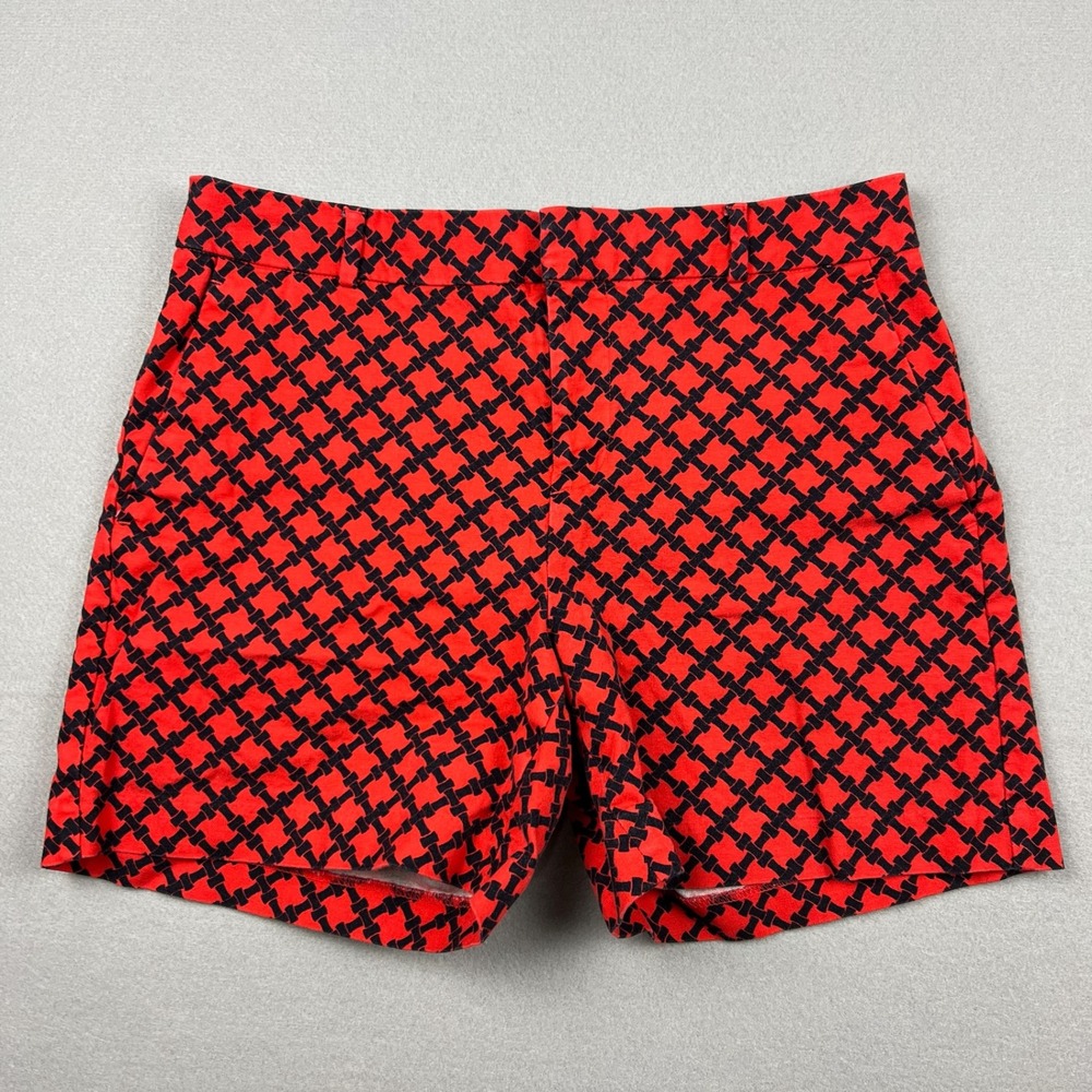 Banana Republic Women's Size 2 Red Black Geometric Print Woven Casual Shorts